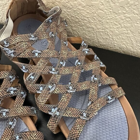 Baretraps Samina Women’s Gladiator Sandals Size 8 Tan And Blue Shoes Strappy Zip - Picture 4 of 8